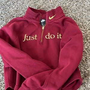 Maroon Nike Cropped sweater